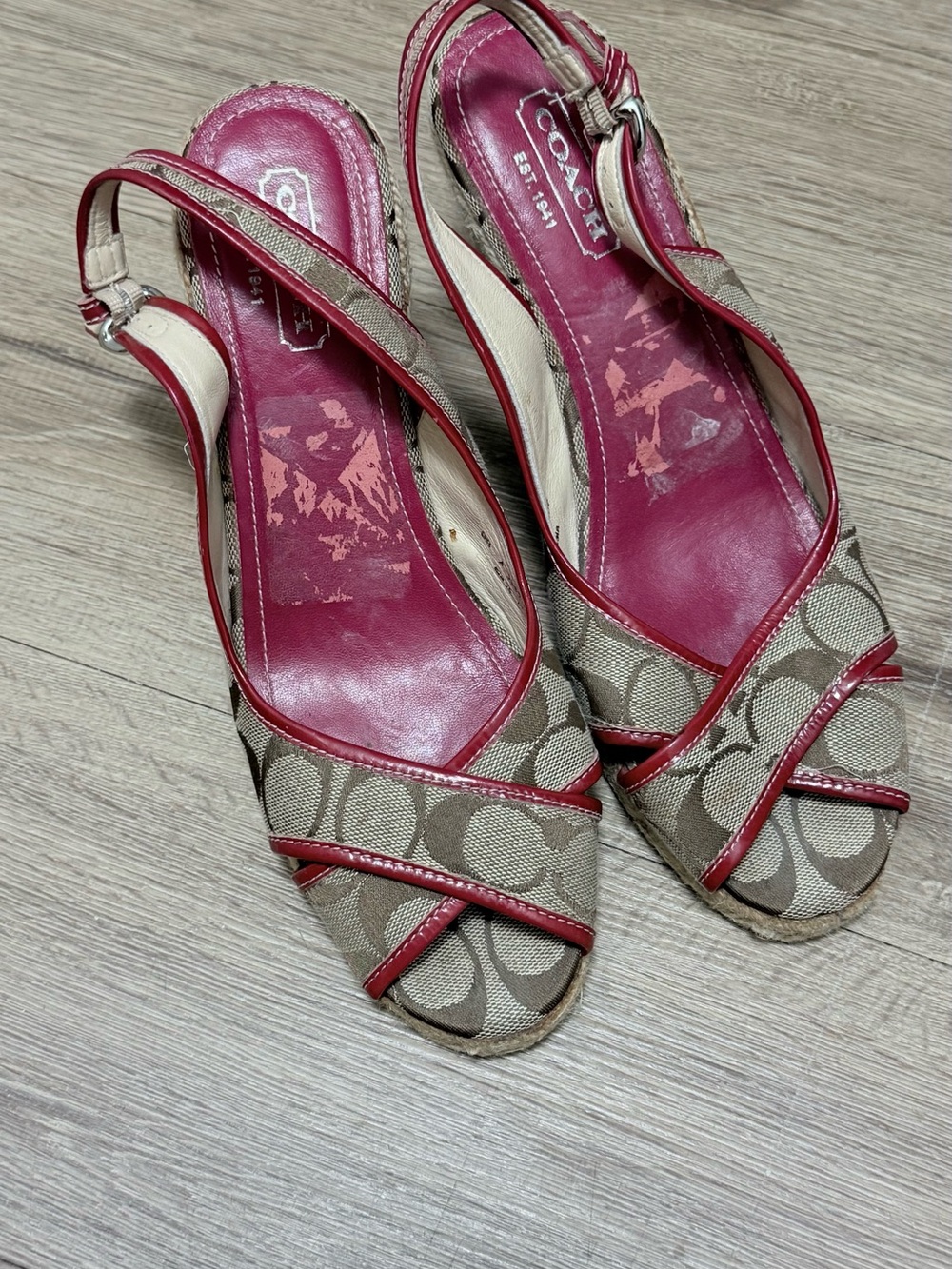 Y2K Coach Signature Canvas Espadrille Slingbacks